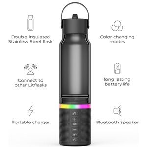 Liteflask Smart Water Bottle with Speaker